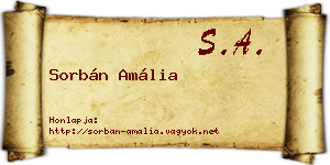 Sorbán Amália névjegykártya